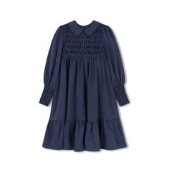 VELVETTE LABEL STRIPED SMOCKED DRESS