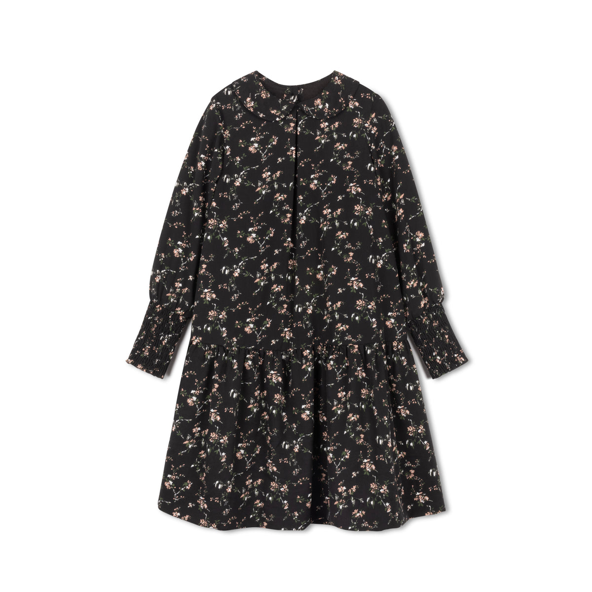 VELVETTE LABEL FLORAL COLLAR DRESS