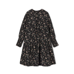 VELVETTE LABEL FLORAL COLLAR DRESS