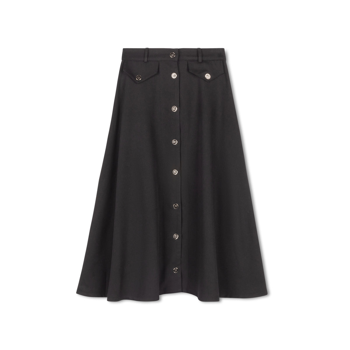 DAINTTI BY VELVETTE LABEL A-LINE BUTTON DOWN SKIRT