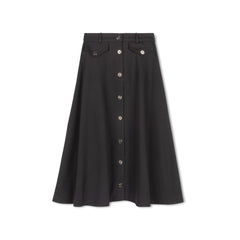 DAINTTI BY VELVETTE LABEL A-LINE BUTTON DOWN SKIRT