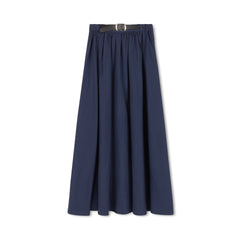 DAINTTI BY VELVETTE LABEL STRIPED BELTED MIDI SKIRT