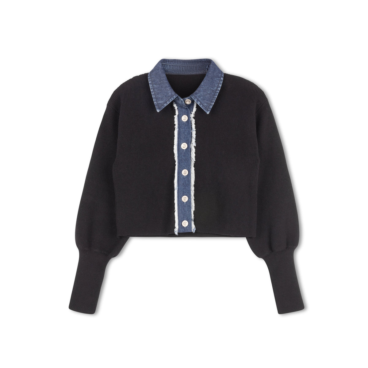 DAINTTI BY VELVETTE LABEL COLLAR SWEATSHIRT