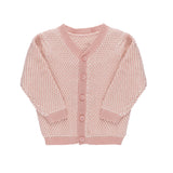 LOOMS 2PC BUBBLE KNIT CARDIGAN+OVERALLS SET