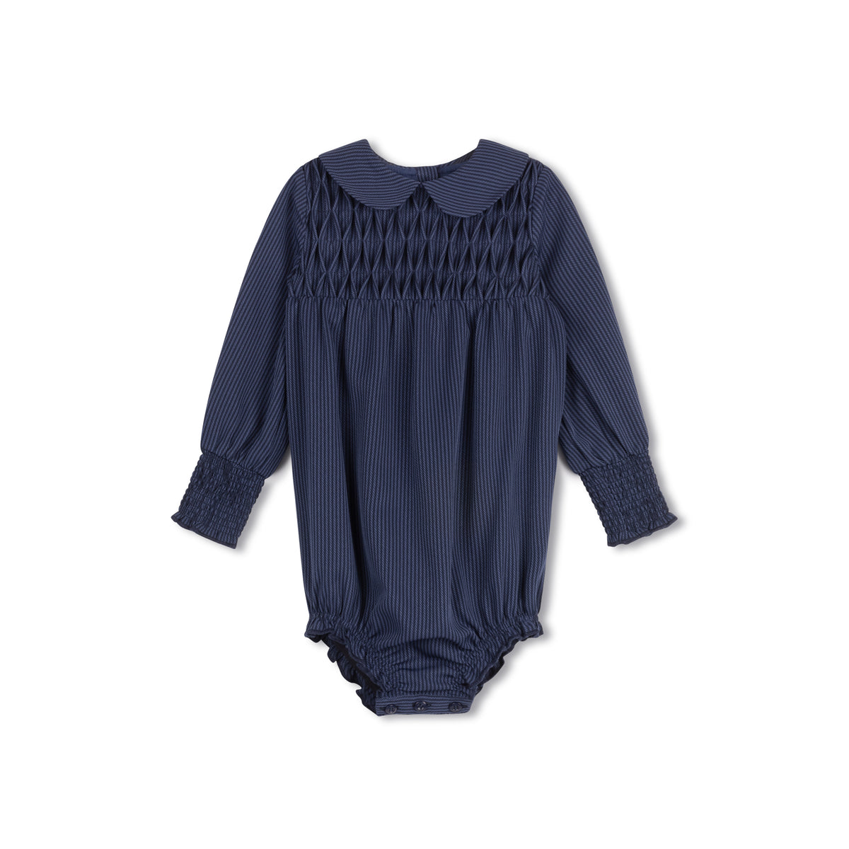 VELVETTE LABEL STRIPED SMOCKED ROMPER