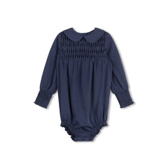 VELVETTE LABEL STRIPED SMOCKED ROMPER