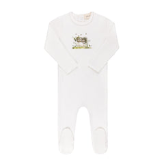 ELYS & CO. 3PC WATERCOLOR CRADLE FOOTIE, HAT AND BLANKET SET