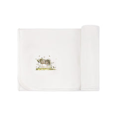 ELYS & CO. 3PC WATERCOLOR CRADLE FOOTIE, HAT AND BLANKET SET