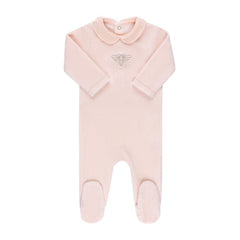 ElYS&CO. 2PC VELOUR METALLIC BEE FOOTIE+BONNET