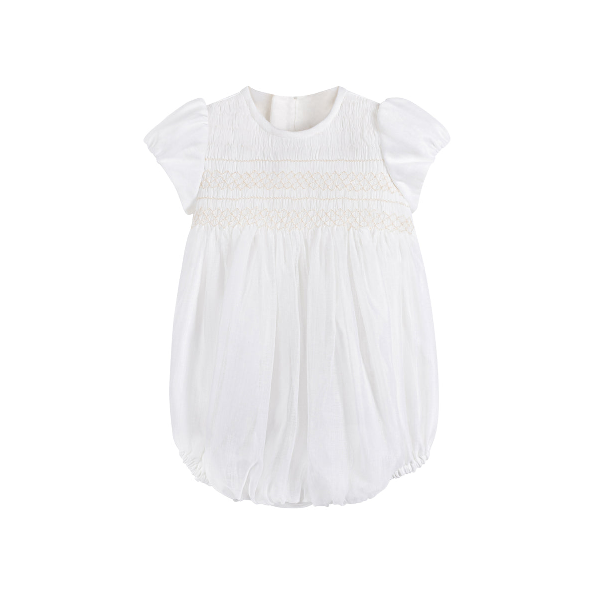 AMAYA EMBROIDERED SMOCKED ROMPER