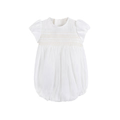 AMAYA EMBROIDERED SMOCKED ROMPER
