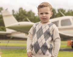 LIMONANA WINTERBERRY ARGYLE SWEATER