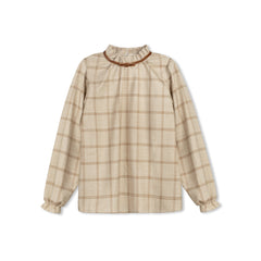 ELLE RAE 2PC PLAID BLOUSE WITH PLEATED SKIRT