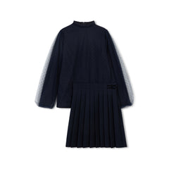 ELLE RAE 2PC VELVET DOTTED TULLE TOP WITH SKIRT SET