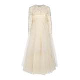 MAISON AVA CECILE RUFFLED LAYERED TULLE GOWN