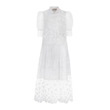 ELIE SAAB MACRAME' FLOWER ORGANZA SHIRT WITH ORGANZA SKIRT