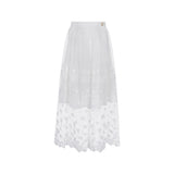 ELIE SAAB MACRAME' FLOWER ORGANZA SHIRT WITH ORGANZA SKIRT