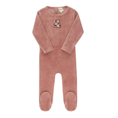 ELYS & CO. VELOUR PLAID BEAR FOOTIE