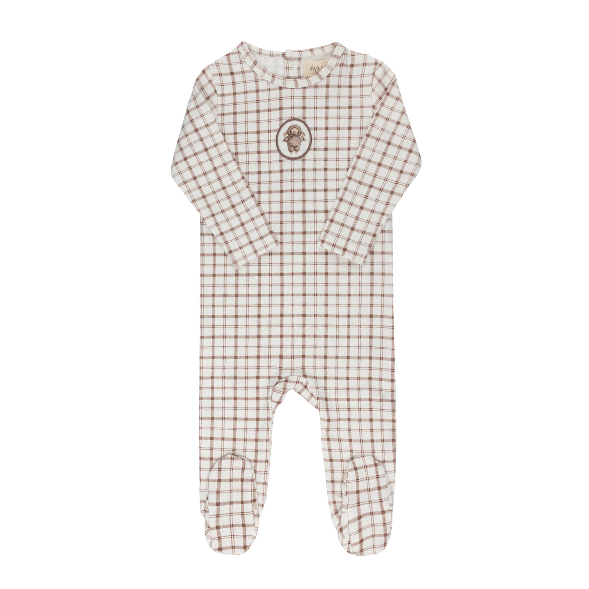 ELYS & CO. 2PC PLAID SHEEP FOOTIE AND BEANIE SET