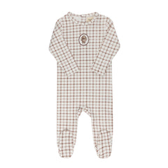 ELYS & CO. 2PC PLAID SHEEP FOOTIE AND BEANIE SET