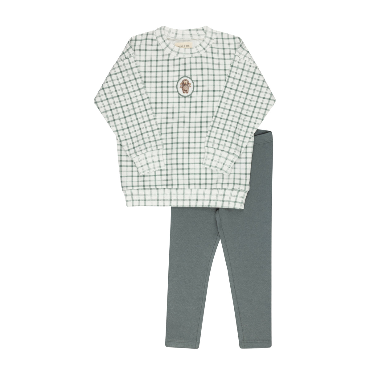 ELYS & CO. 2PC PLAID SHEEP PJS LOUNGE SET