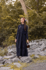 POET HAZEL TIERED RUFFLE NECK MAXI DRESS