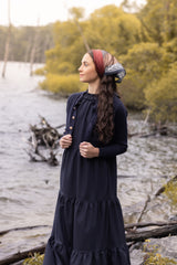 POET HAZEL TIERED RUFFLE NECK MAXI DRESS