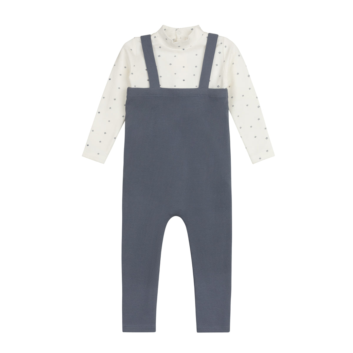 ELYS & CO. 2PC CLOVER PRINT BODYSUIT+OVERALLS SET