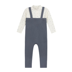 ELYS & CO. 2PC CLOVER PRINT BODYSUIT+OVERALLS SET