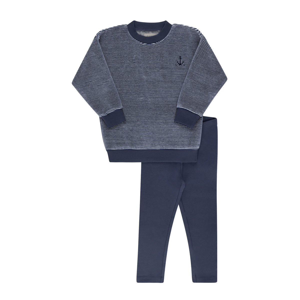 ELYS & CO. 2PC VELOUR STRIPED PJS LOUNGE SET