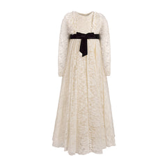 ALAPAGE UNDINA RUFFLE WITH VELVET TIME LACE MAXI DRESS