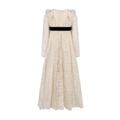 ALAPAGE UNDINA RUFFLE WITH VELVET TIME LACE MAXI DRESS