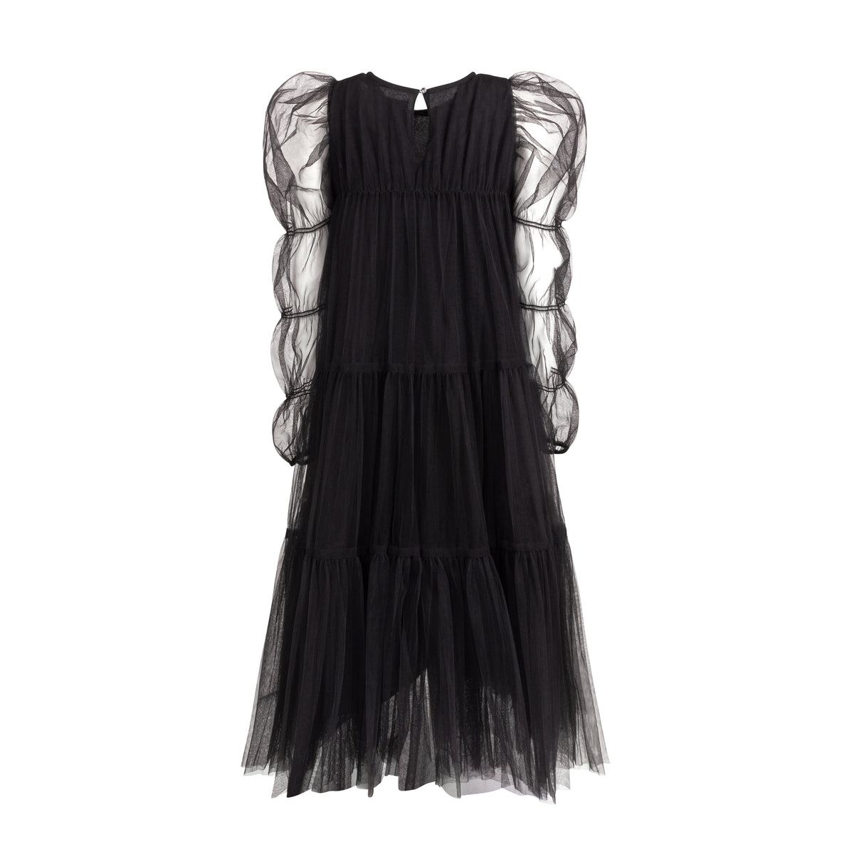 NELLY STELLA ALLISON PUFF SLEEVE GATHERED LAYERED  TULLE MAXI