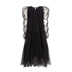 NELLY STELLA ALLISON PUFF SLEEVE GATHERED LAYERED  TULLE MAXI