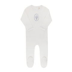 ELYS & CO. 2PC VELOUR CENTER FLORAL FOOTIE AND BONNET SET