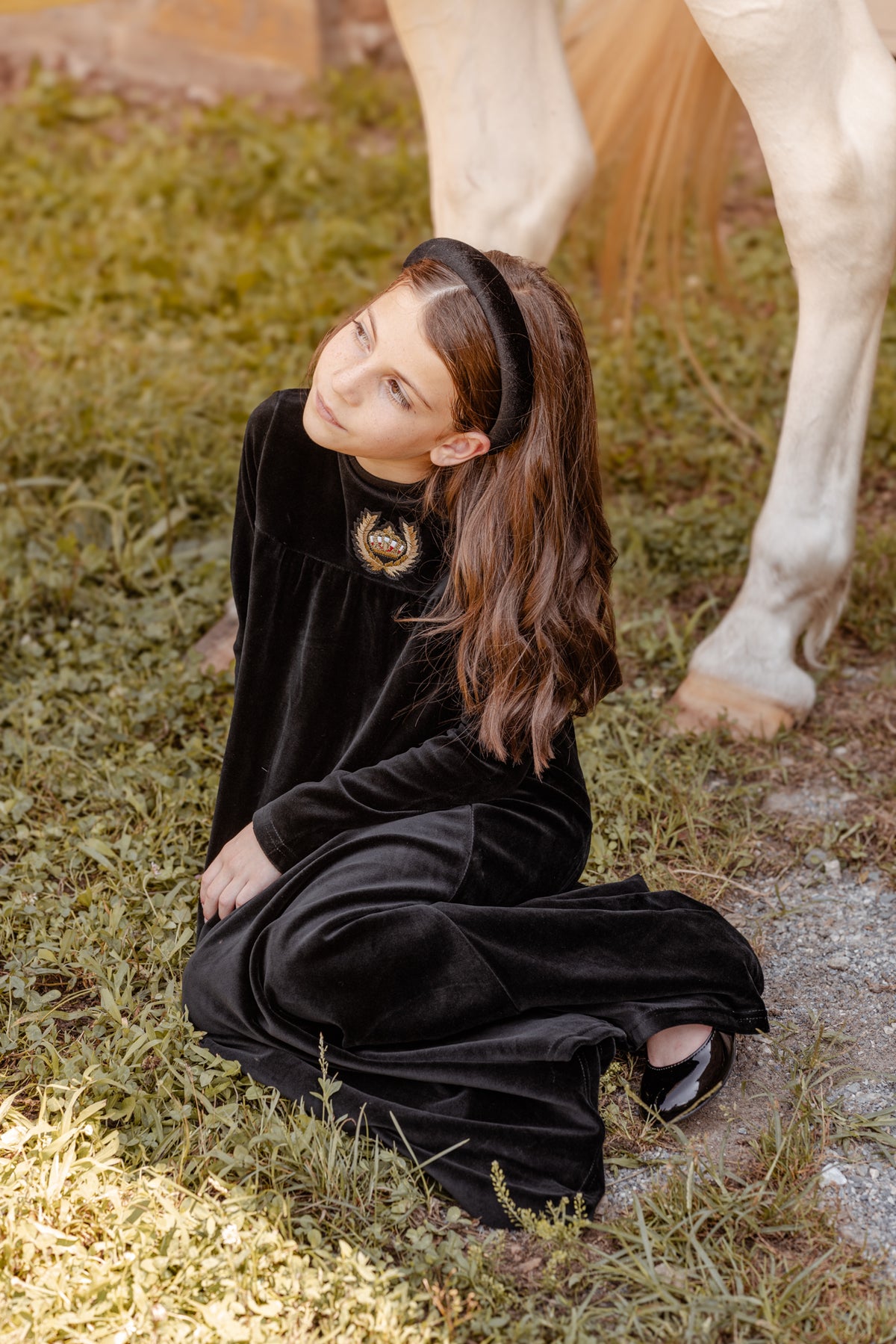 BOPOP EMBROIDERED CROWN MAXI ROBE