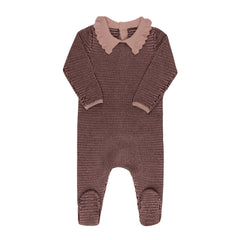 LOOMS 2PC THIN STRIPE KNIT FOOTIE WITH BONNET SET