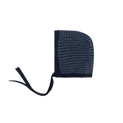 LOOMS 2PC THIN STRIPE KNIT FOOTIE WITH BONNET SET