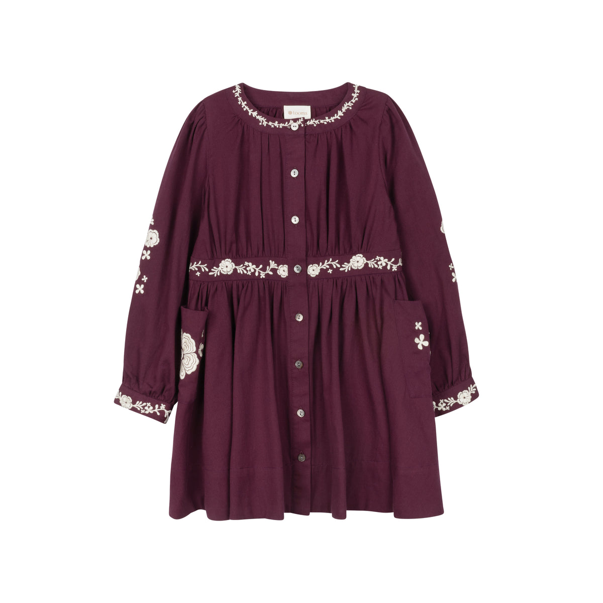 LOOMS FLORAL EMBROIDERED DRESS