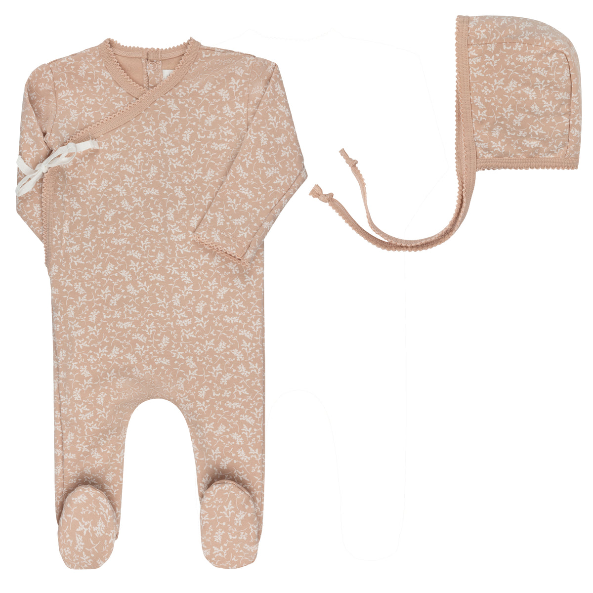 ELYS & CO. 2PC VINE COLLECTION FOOTIE AND BONNET SET