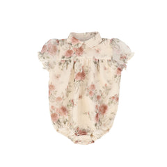 FRANCESCA GUILIANO PUFF SLEEVE FLORAL ROMPER