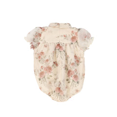 FRANCESCA GUILIANO PUFF SLEEVE FLORAL ROMPER