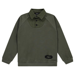 JAYBEE MOCK DENIM COLLARED SWEATSHIRT
