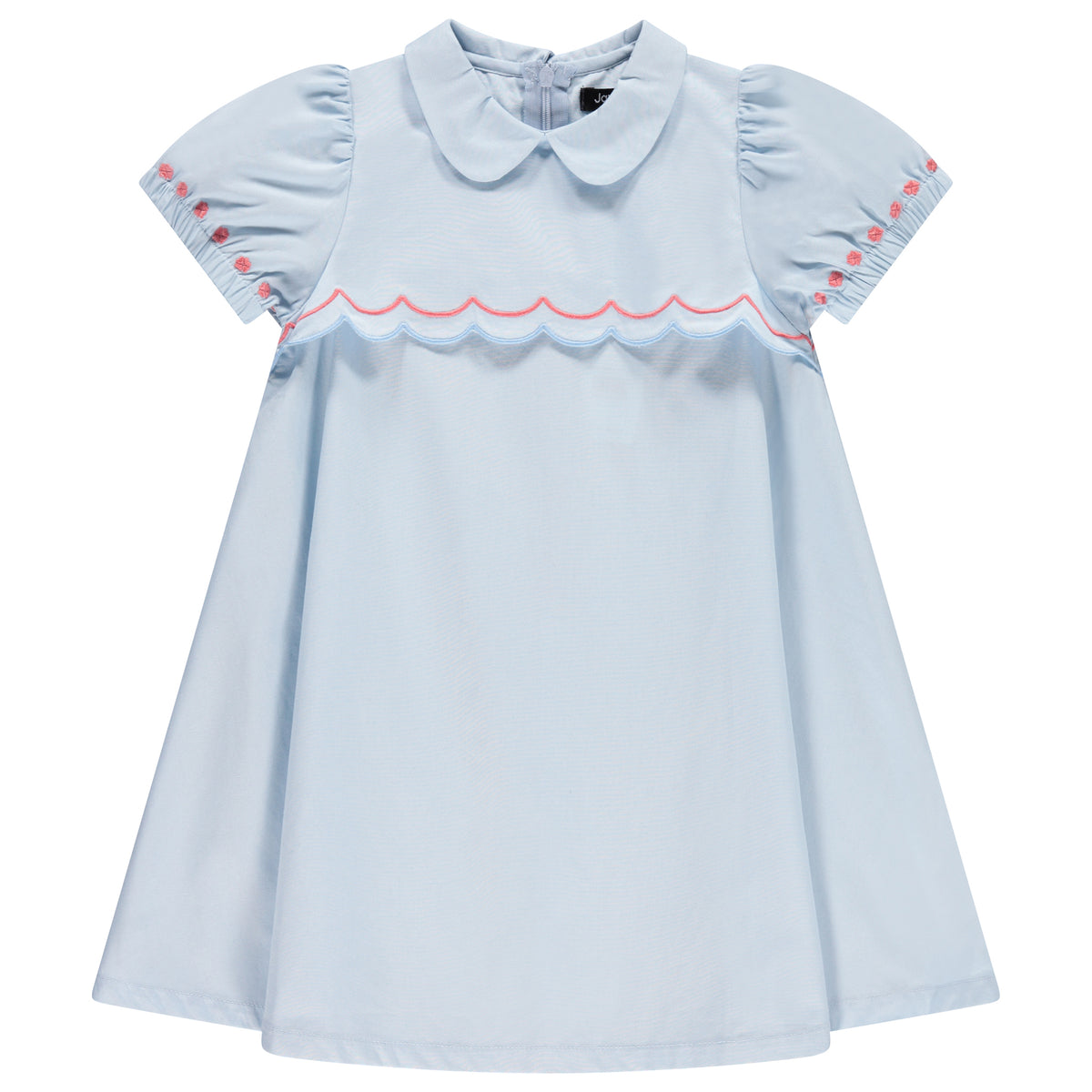 JAYBEE S/S SCALLOPED BIB DRESS