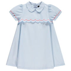 JAYBEE S/S SCALLOPED BIB DRESS