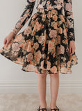 PETITE AMALIE 2PC VINTAGE BLOOM VELVET TOP WITH  FULL SKIRT