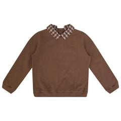 JAYBEE CHECKERED COLLAR SWEATSHIRT