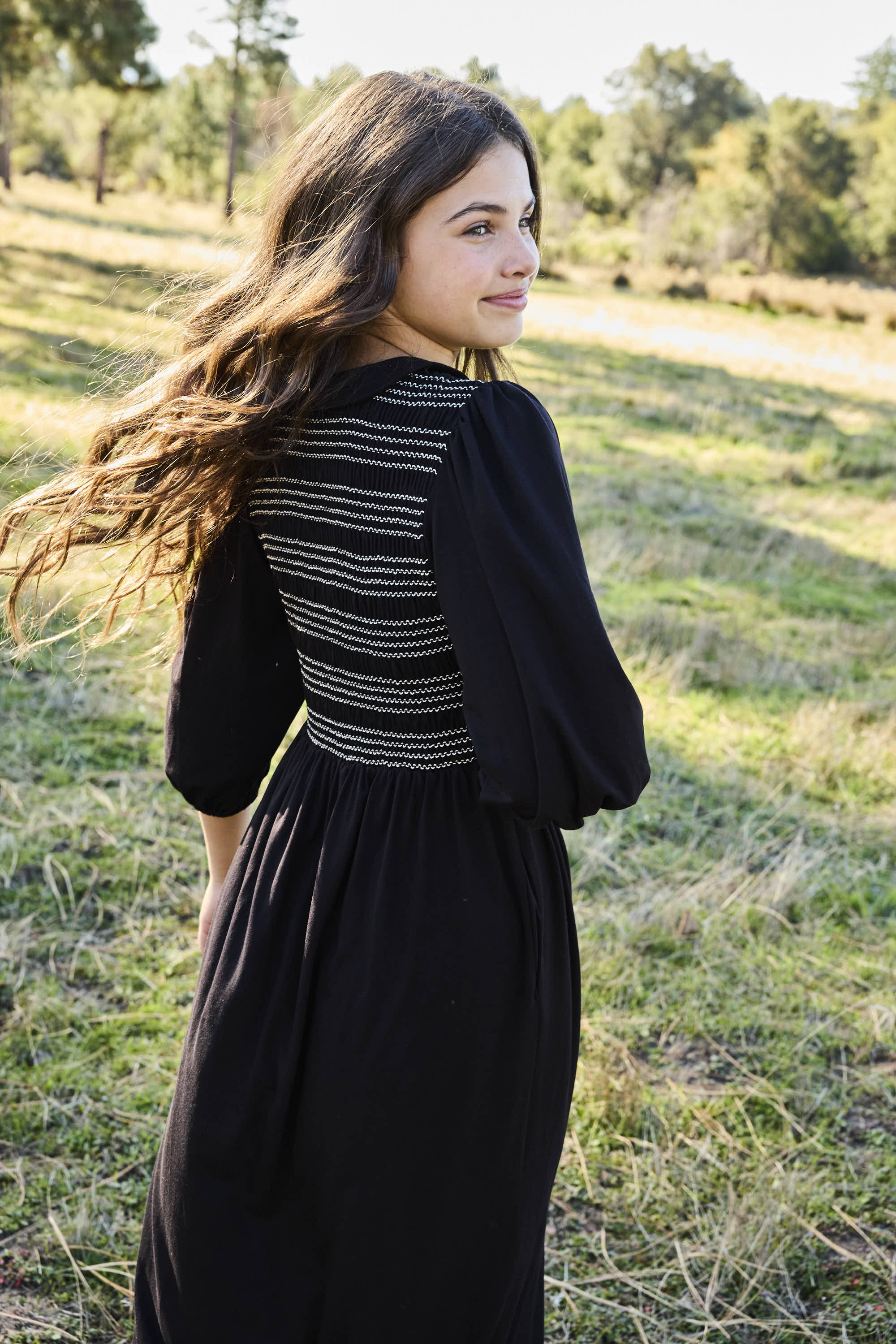 PASH MINI HARPER STITCHED SMOCKED MAXI