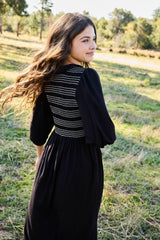 PASH MINI HARPER STITCHED SMOCKED MAXI