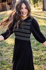 PASH MINI HARPER STITCHED SMOCKED MAXI